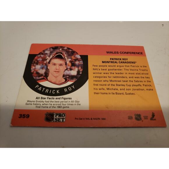 Patrick Roy 1990-1991 Pro Set #359 - All Star Game - Montreal Canadiens - Picture 3 of 4